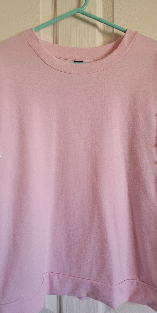 Long sleeve pearled pink blouse. Size XL